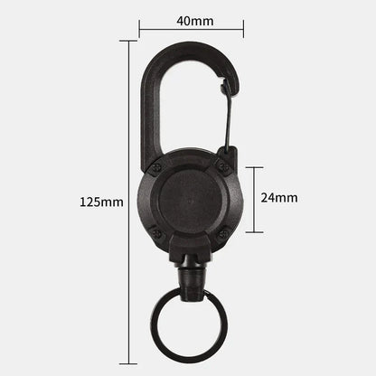 Outdoor Automatic Expandable Wire Rope Luya Theft Protection Tactical Keychain | Bowlift