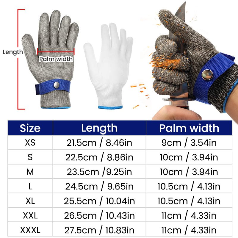 Stainless steel mesh metal laboratory protective gloves