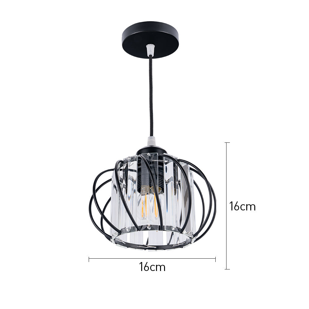 BowLift | Pendant Light Black Glass Globe Ceiling Fixture