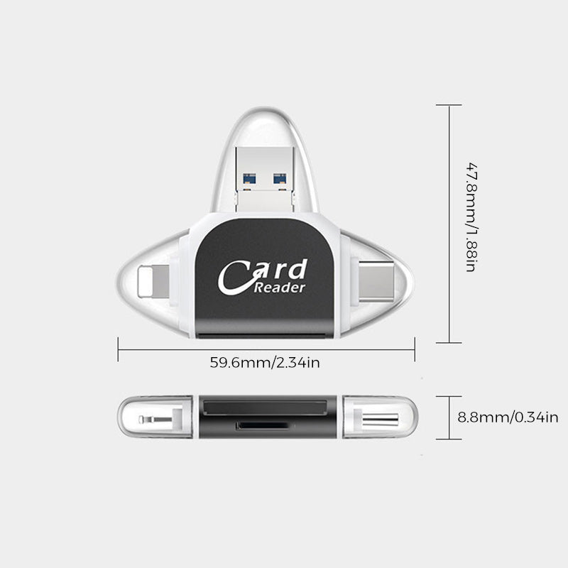 Multi-Port 4 in 1 Universal SD TF Card Reader | Bowlift