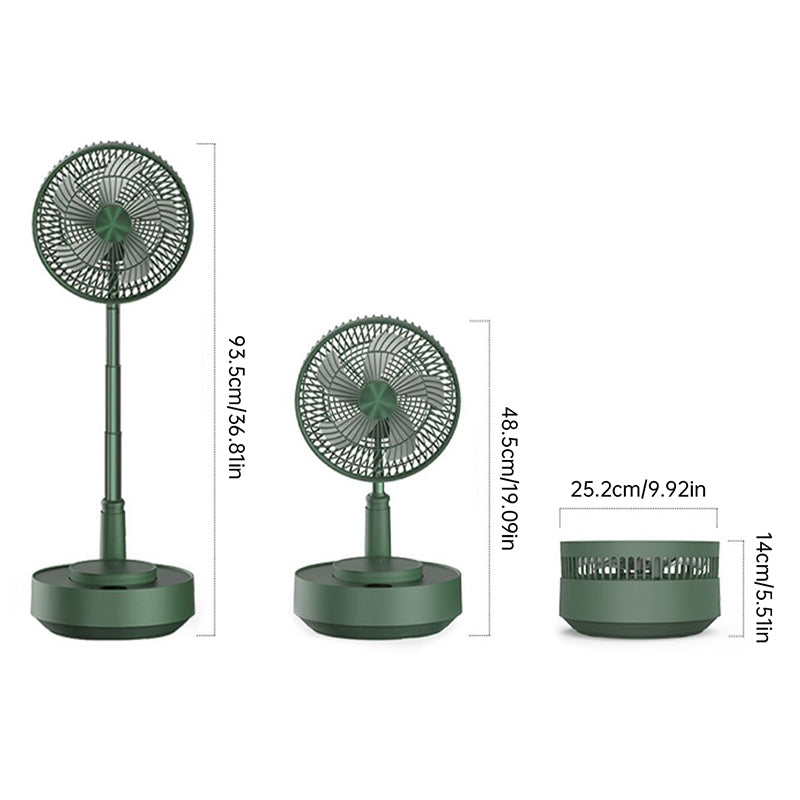 Portable Rechargeable Telescopic Fan with low-noise design and adjustable height