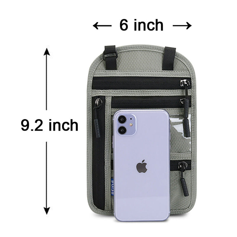 BowLift | Travel Neck Pouch Neck Wallet with RFID Blocking Passport Holder