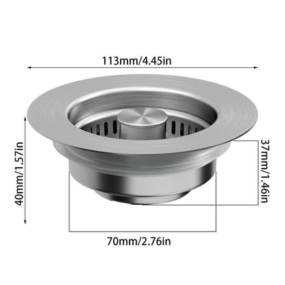 Upgrade 3-in-1 Kitchen Sink Drain Strainer | Kalsten