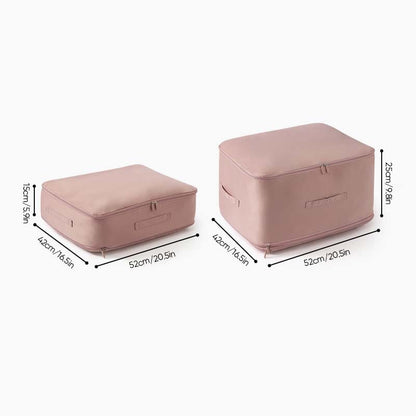 Extremely space-saving, self-compressing organizer
