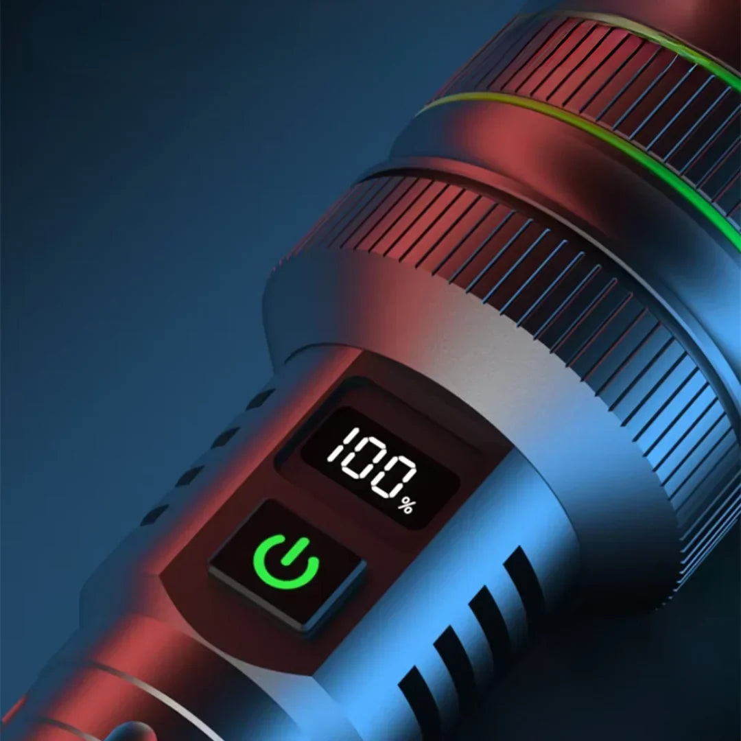 Skanto | Extremely Bright and Zoomable LED Flashlight with Power Bank Function for Outdoor Adventures