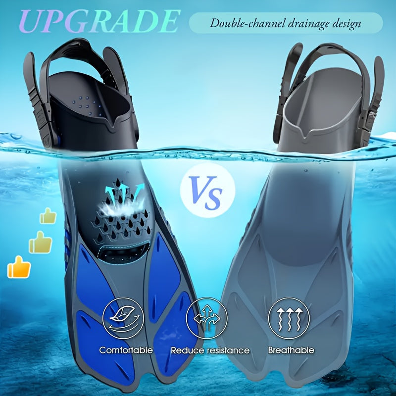 BowLift | Snorkel fins SeaVana Glide | Adjustable & Short | Open Heel | For Travel & Leisure | Unisex