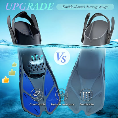 BowLift | Snorkel fins SeaVana Glide | Adjustable & Short | Open Heel | For Travel & Leisure | Unisex