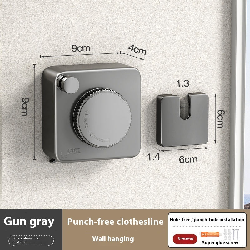 Telescopic Wall-Mounted Clothesline in Stainless Steel | Skanto