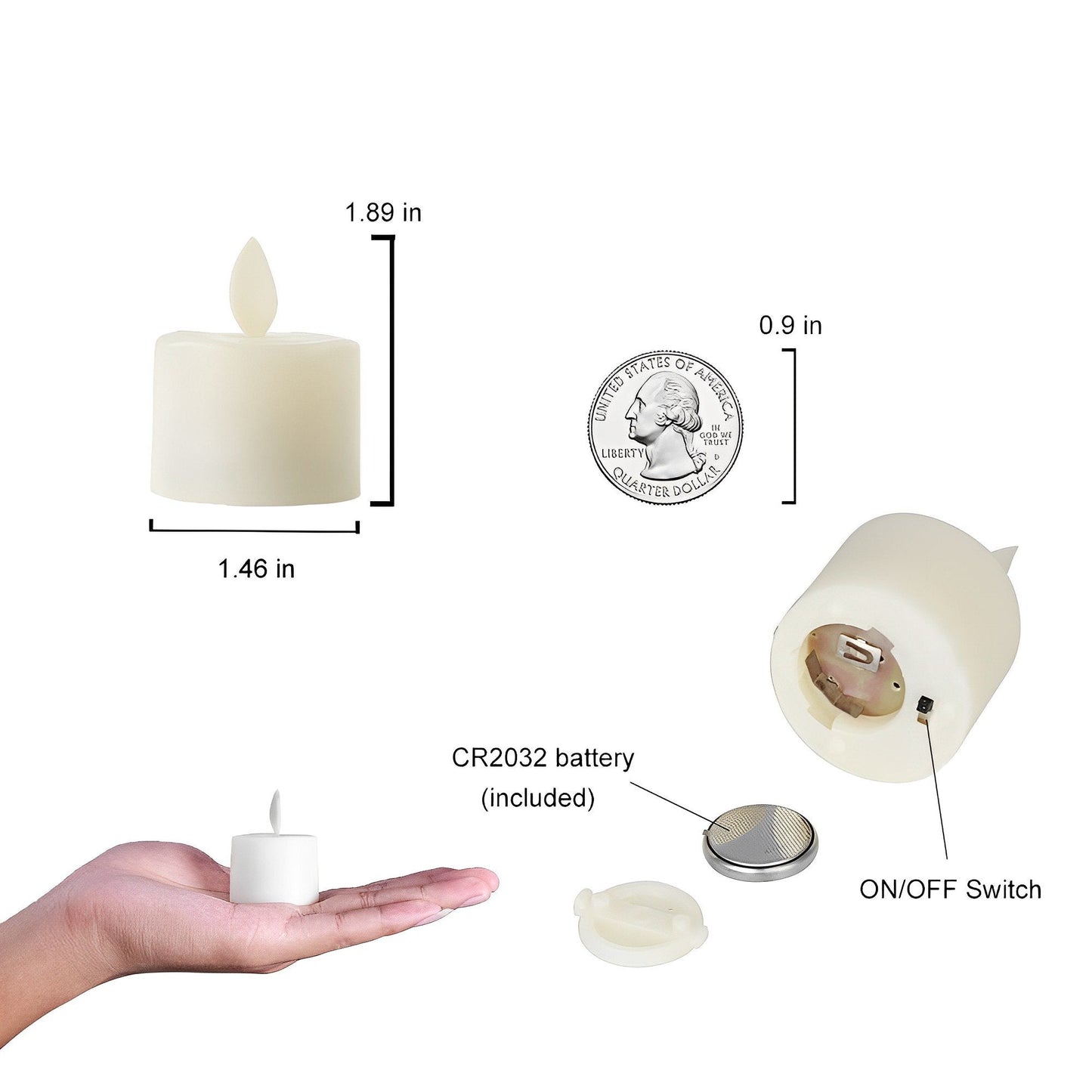 Skanto | Electronic Candle with Moving Flame | Wickless LED Light