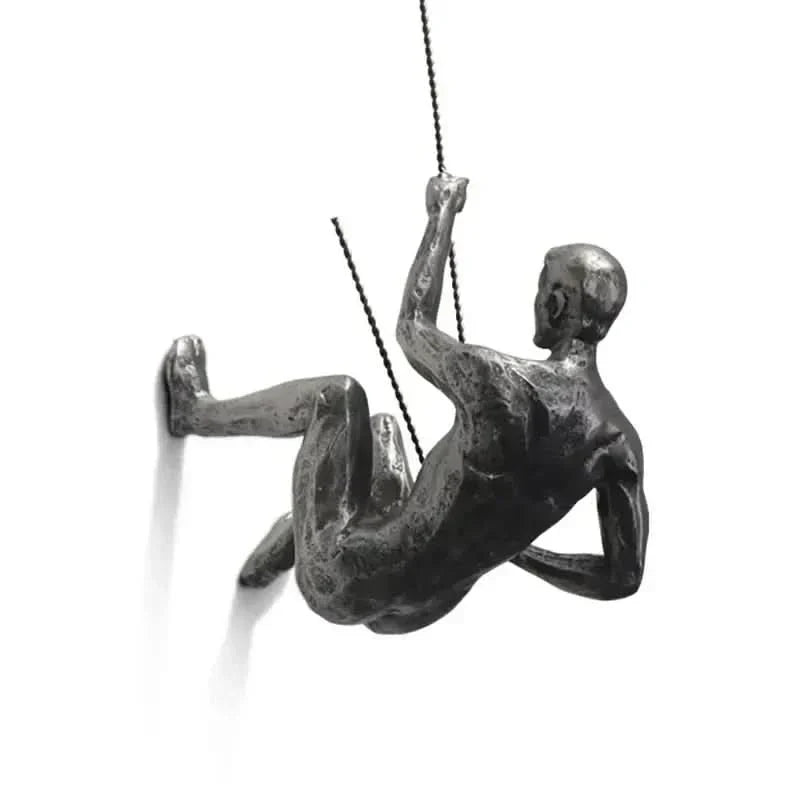 Skanto | Climbing Man Wall Sculpture Set – Modern Resin Art