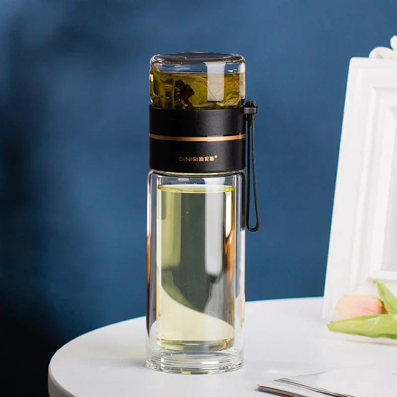 Skanto | Double-Walled Glass Bottle with Tea Filter and Infuser