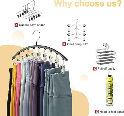 Leggings Organizer Hanger with Rubber Clips | Bowlift