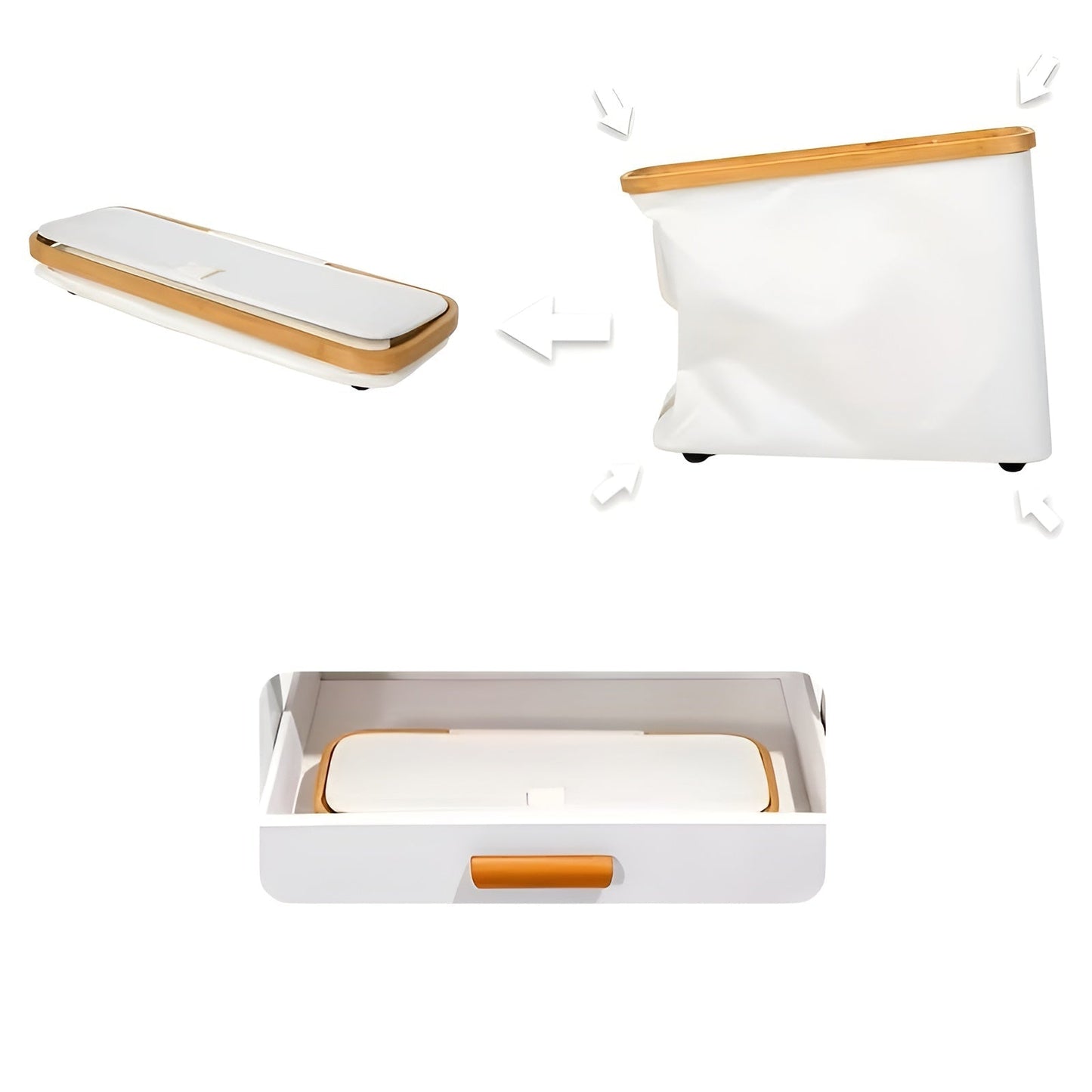 Large Toilet Paper Holder with Lid – Space-Saving and Foldable | Wood Frame for Bathroom and Toilet | Skanto