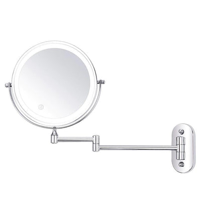 Skanto LED Magnifying Mirror | Rechargeable | Cosmetics & Bath | Chrome Silver