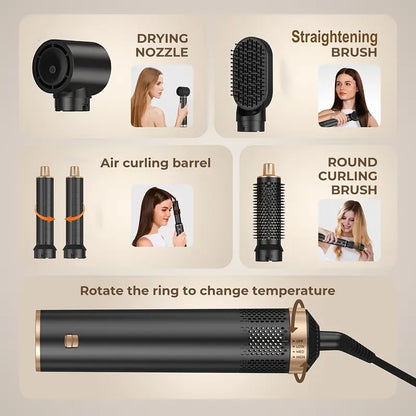 BowLift | ProStyler 5-in-1 Hair Styling Set - Hair Dryer, Curling Iron and Straightening Brush