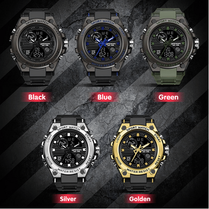 Karnz | Sporty Dual-Display Mode Multifunctional Waterproof Luminous Men's Wristwatch