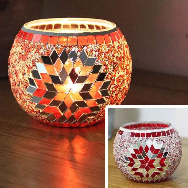 Skanto | Mosaic Glass Candle Holder for Home Decor
