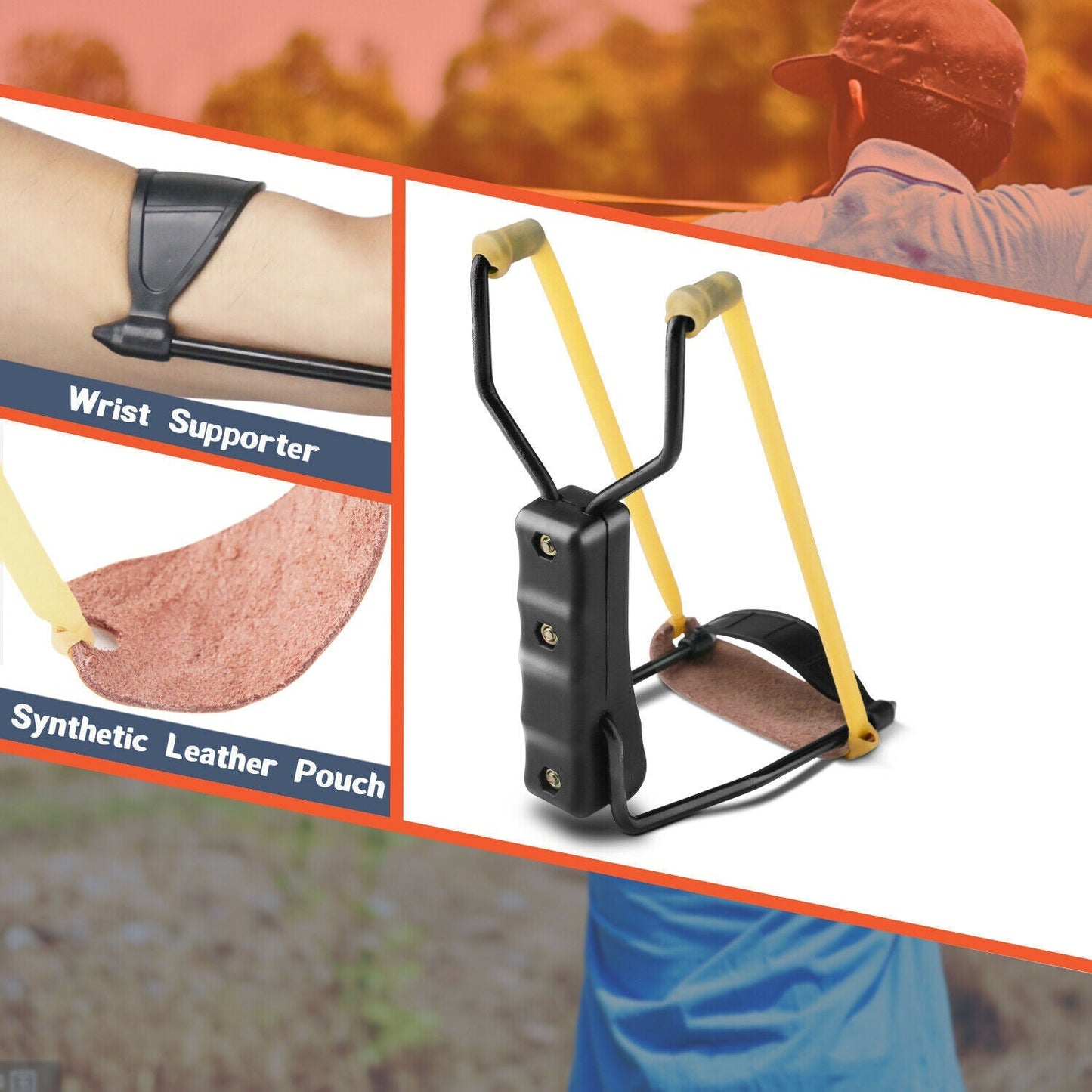 Foldable wrist slingshot.