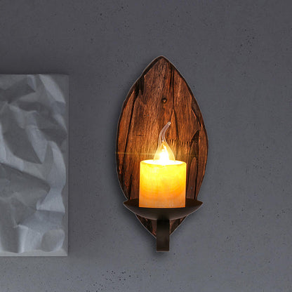 BowLift | Cylinder Coffee Shop Wall Light Fixture Artificial Marble 1 Light Brown Wall Lamp with Wood Semi-Cap/Base/Rectangle Base