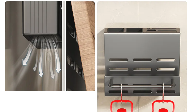 ChefSpace Wall-mounted Knife Holder with Storage for Cutting Boards – Stainless Steel Karnz