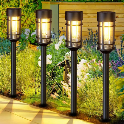 Skanto | Solar Pathway Light | Auto Dusk Sensor | IP65 Waterproof | Warm White LED | 12hr Runtime | Set of 2