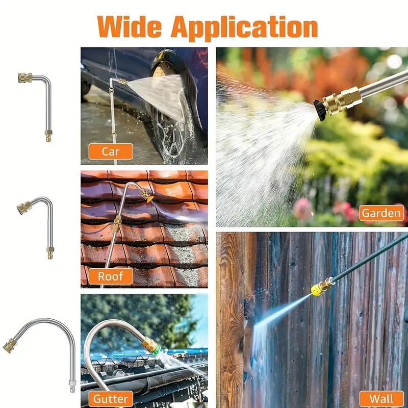 4000 PSI Telescopic high-pressure cleaner lance set for gutter and roof drainage as well as wall cleaning