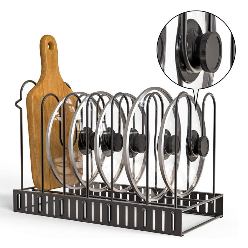 Skanto | SpaceFlex Adjustable Pot & Lid Organizer | Kitchen Organization & Flexibility