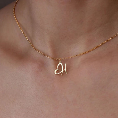 Skanto | Dainty Heart Letter Initial Necklace
