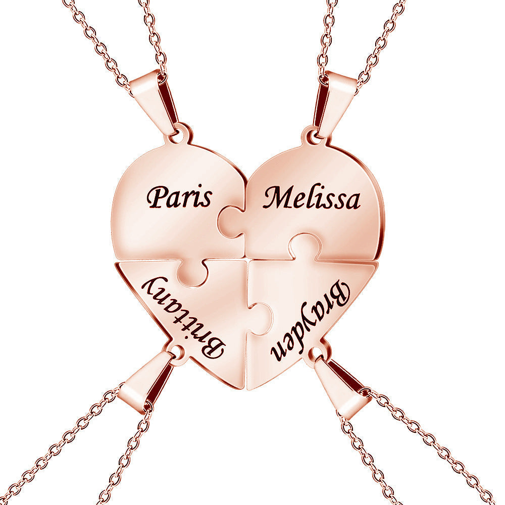 BowLift | Personalized Family Heart Puzzle Necklace