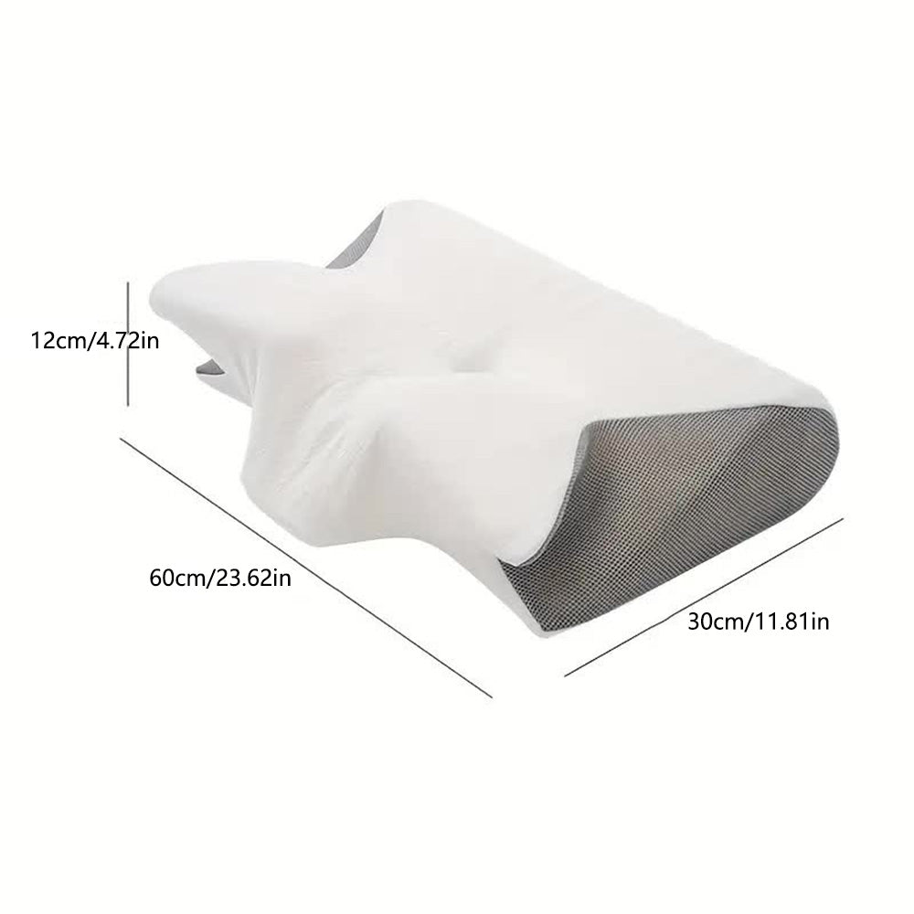 SleepEase Butterfly Memory Foam Pillow – Ergonomic Support for Side and Back Sleepers Bowlift