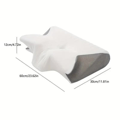 SleepEase Butterfly Memory Foam Pillow – Ergonomic Support for Side and Back Sleepers Bowlift