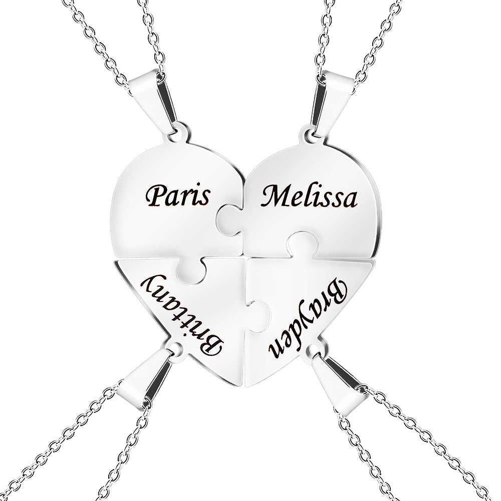 BowLift | Personalized Family Heart Puzzle Necklace