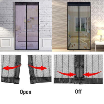 Magnetic fly screen door with full-frame Velcro closure