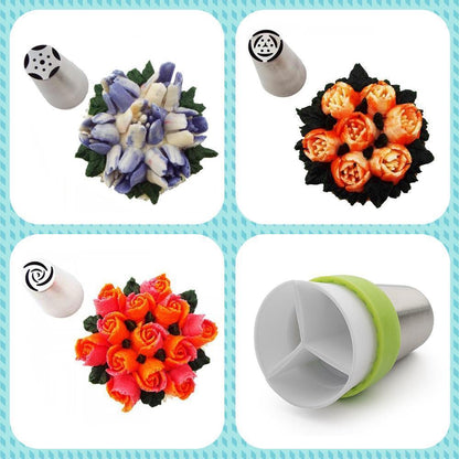 Skanto | Stainless Steel Piping Set (13 Pieces) for Muffin and Cake Decoration