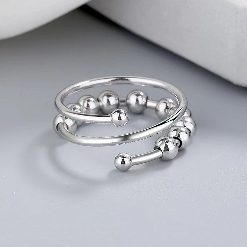 Drive away your fear circle bead fidget ring