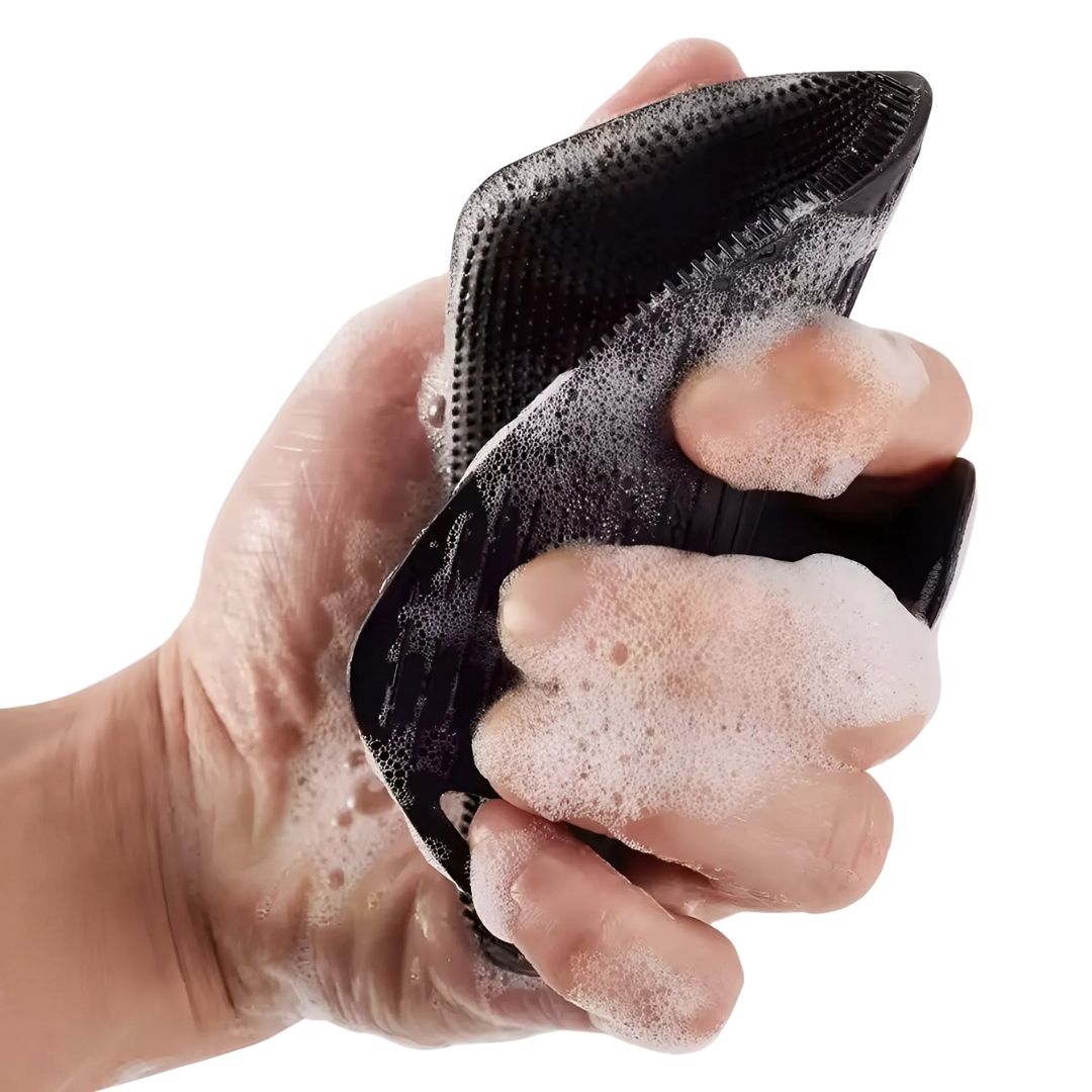 PureGlide | Silicone Body Scrubber – Antimicrobial Exfoliation – Quick-Drying Hygienic Design – Sensitive Skin Shower Use Skanto