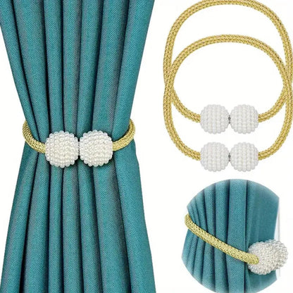 BowLift | Magnetic Pearl Curtain Tie Back | 2pcs Set