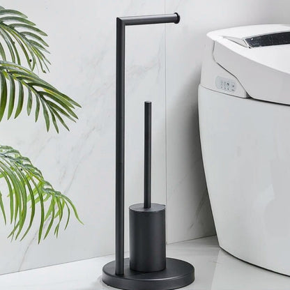 CleanStand Freestanding Toilet Paper Holder with Brush Bowlift