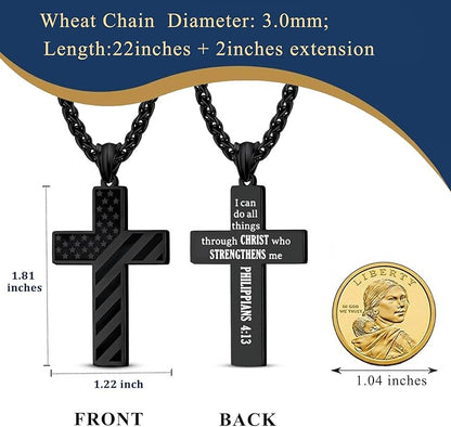BowLift | IronPride Cross American Flag Cross Necklace