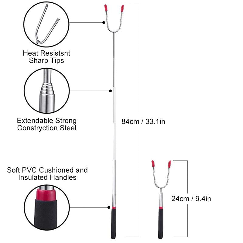 Telescopic barbecue forks