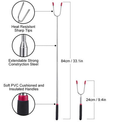 Telescopic barbecue forks