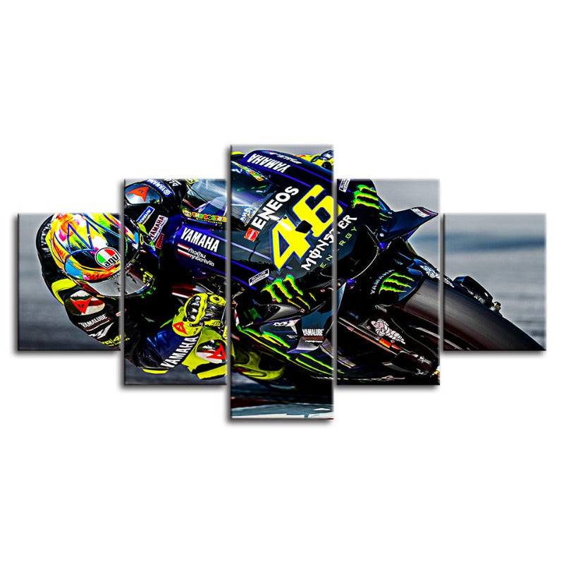 5 Piece Motorcycle Race - Canvas Wall Art Painting | Bowlift