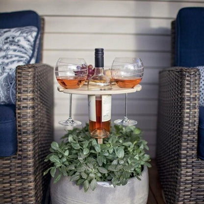 Portable outdoor wine table
