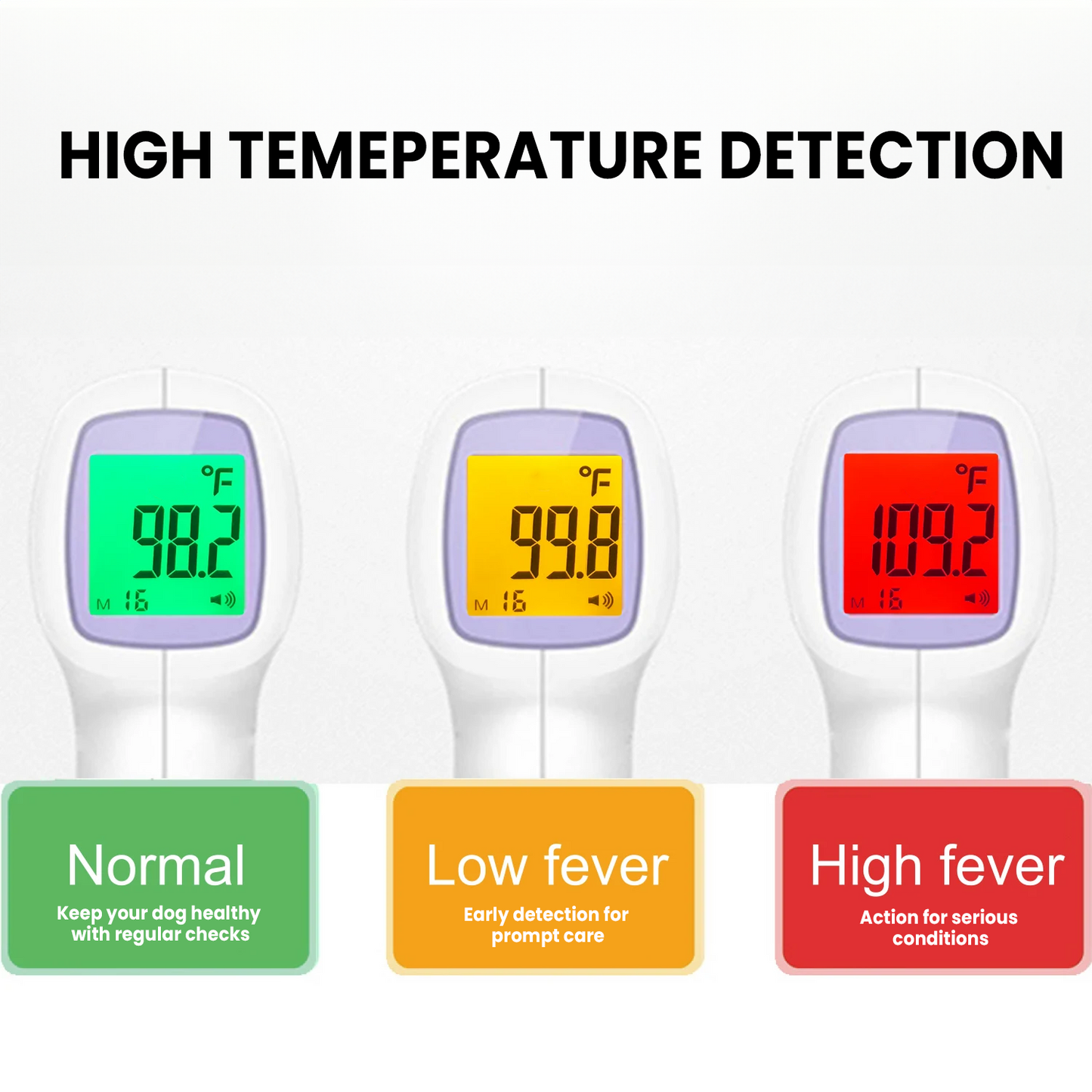 Contactless dog thermometer with one-click reading