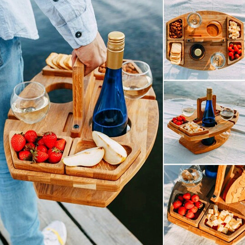 Skanto | Portable Wooden Picnic Wine Table – WineNest