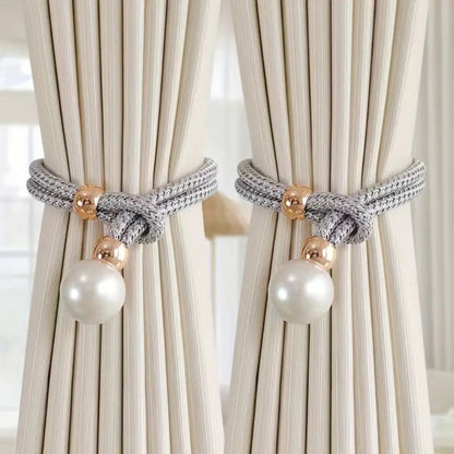 BowLift | Lustrous Pearl Curtain Tie Back | 2 Pcs Set