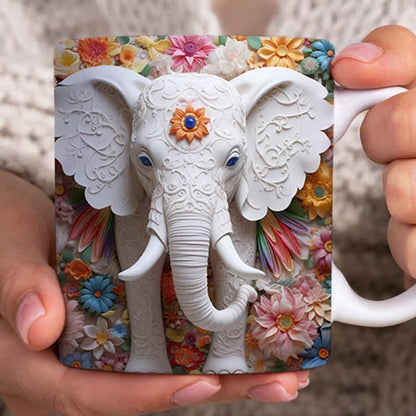 3D Elephant Flower Mug | Karnz