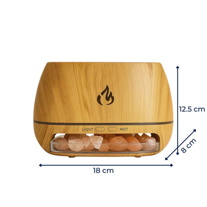 Soothes dry air and aids sleep – Himalayan salt crystal, quiet mist, and calming home environment wellness bowl