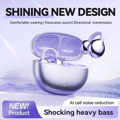 BowLift | Wireless Ear Clip Headphones | Open-Ear Bluetooth 5.4 | HiFi Sound & Dual Device Pairing