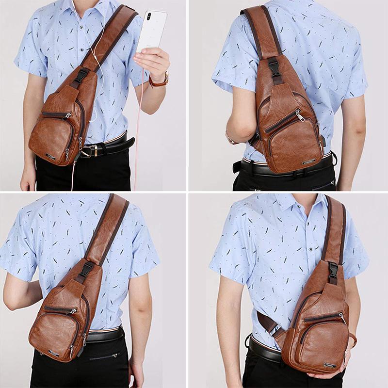 Shoulder bag crossbody bag for men with USB charging port | Bowlift